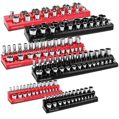 Magnetic Socket Organizer Set, 6PCS Magnetic Socket Holder, 1/4\