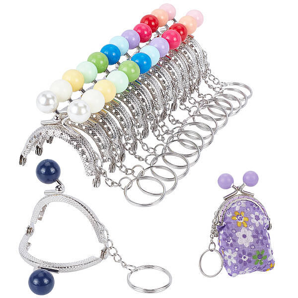 13Pcs 13 Color Iron Purse Frame Handle Keychain