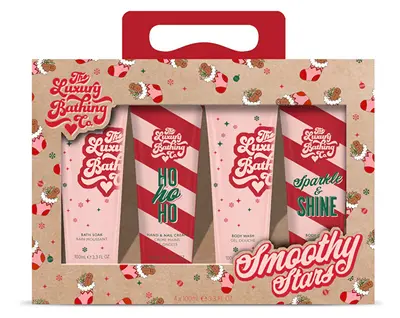 The Luxury Bathing Company Set Regalo Di Cosmetici Per La Cura Della Persona Dolci Natalizi, Cacao E Vaniglia 4 Pezzi.