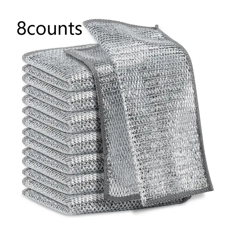 Multifunction Kitchen Metal Wire Cleaning Dishwashing Cloth, 8/15/20pcs Reusable Dishcloth for Stove Sink Pot, Scouring Pad, ...