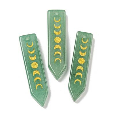 Natural Green Aventurine Moon Phase Pendants