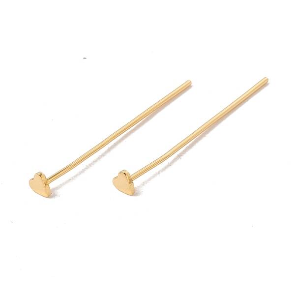 Brass Heart Head Pins