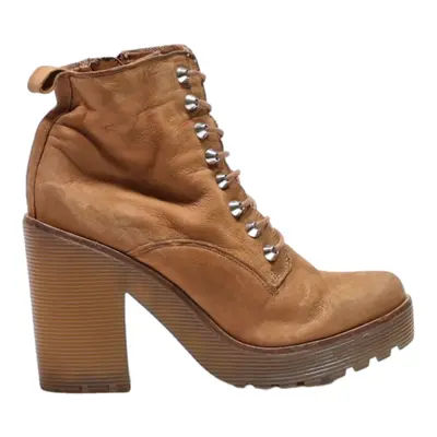 ALDO Chunky Heels Brown Leather Womens UK 7