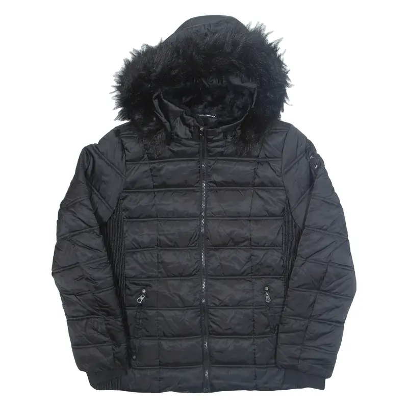NAUTICA Womens Puffer Jacket Black Hooded XL