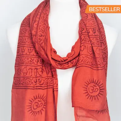 OM Ganesha Mantra Meditation Prayer Shawl | Color: Forest green