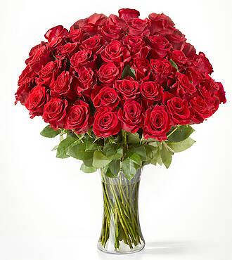 Fifty Long Stem Red Roses - FedEx