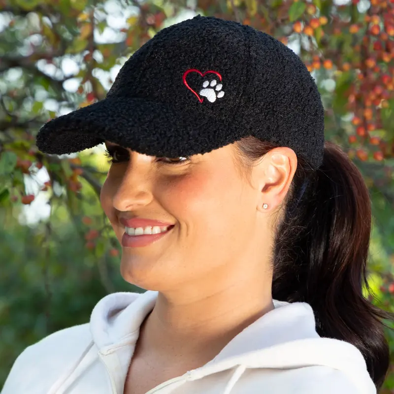 Paw & Heart Warm Baseball Hat - Cream