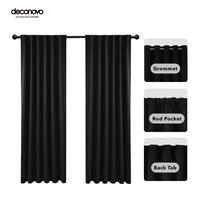 Deconovo Black Blackout Curtains (2 Panels, Grommet/Back Tab/Rod Pocket) – Thermal Insulated, Soundproof Drapes for Living ...