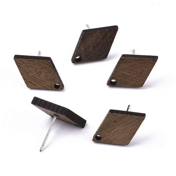 Walnut Wood Stud Earring Findings