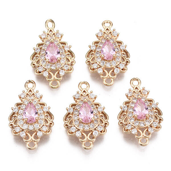 Brass Micro Pave Cubic Zirconia Links Connectors