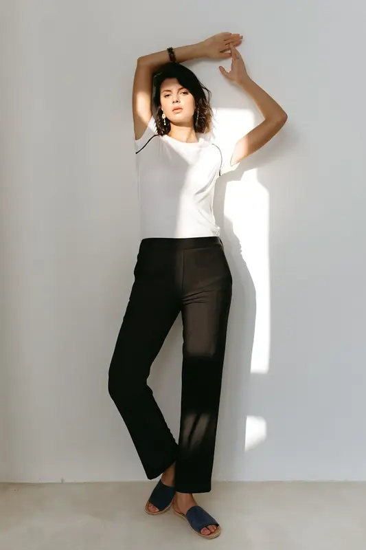 Utility Wide Pant - Black Striped | Size: XS