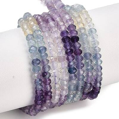 Gradient Color Natural Colorful Fluorite Beads Strands