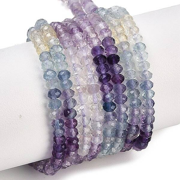 Gradient Color Natural Colorful Fluorite Beads Strands