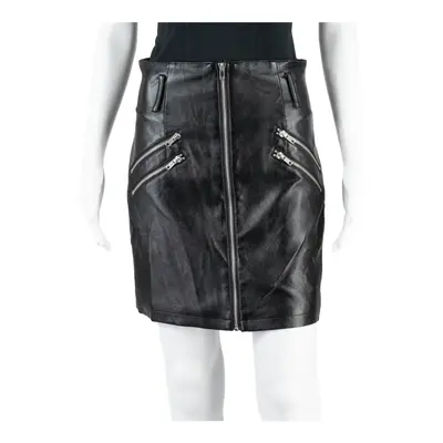 GLAMOROUS Faux Leather Womens Straight Skirt Black Short UK 10