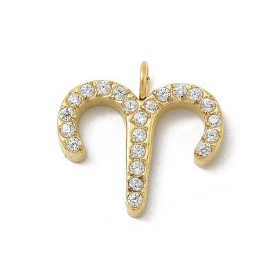 Ion Plating(IP) 304 Stainless Steel Micro Pave Cubic Zirconia Charms