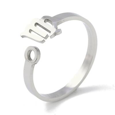 Non-Tarnish Constellations 304 Stainless Steel Open Cuff Ring for Women