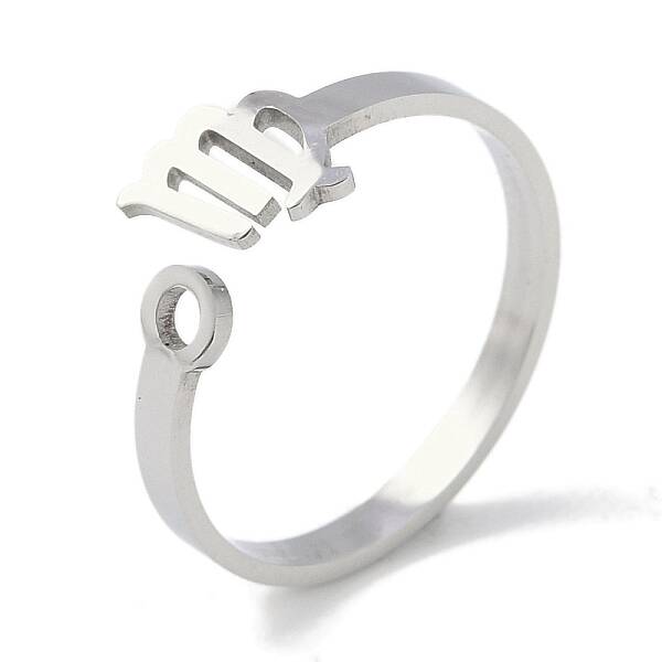 Non-Tarnish Constellations 304 Stainless Steel Open Cuff Ring for Women