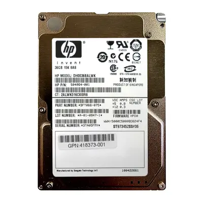 504064R-001 HP 36GB 3Gb/s SAS 15000 2.5-inch Hard Drive