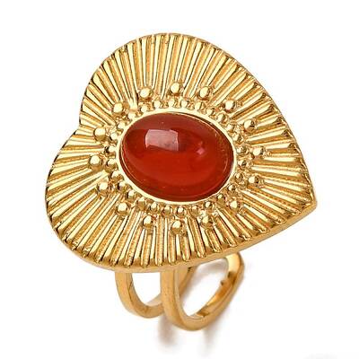 Oval Natural Carnelian Finger Rings