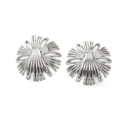 304 Stainless Steel Flower Stud Earrings