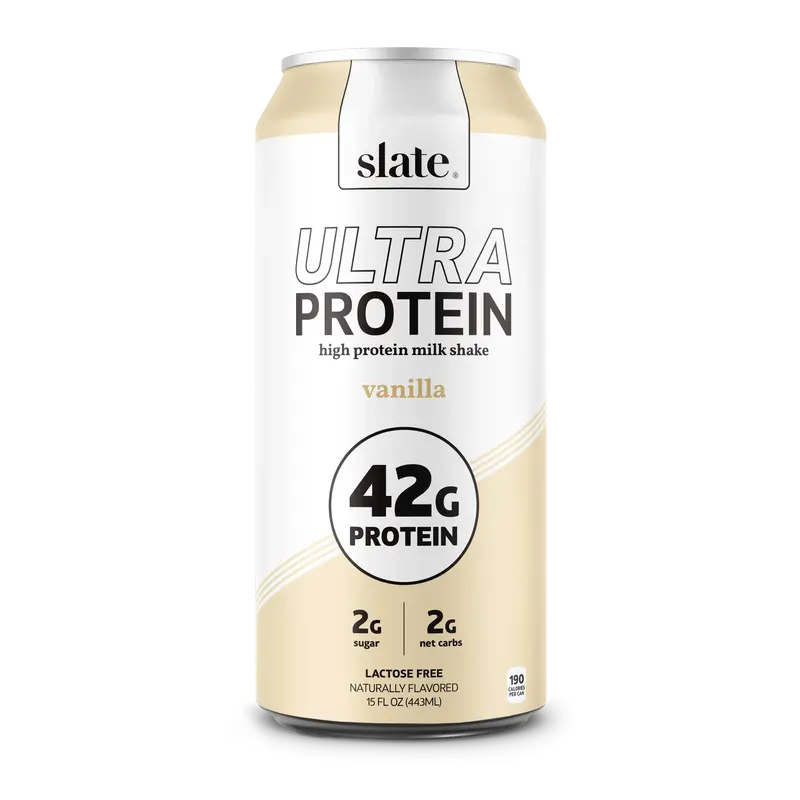 Slate Milk - Ultra High Protein Shake - Vanilla - 42g Protein, 2g Sugar, 190 Calories, 2g Net Carbs - Lactose Free - Post Wor...