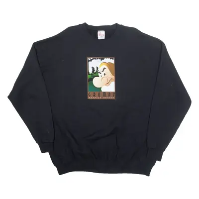 DISNEY Snow White Grumpy Mens Sweatshirt Black 2XL