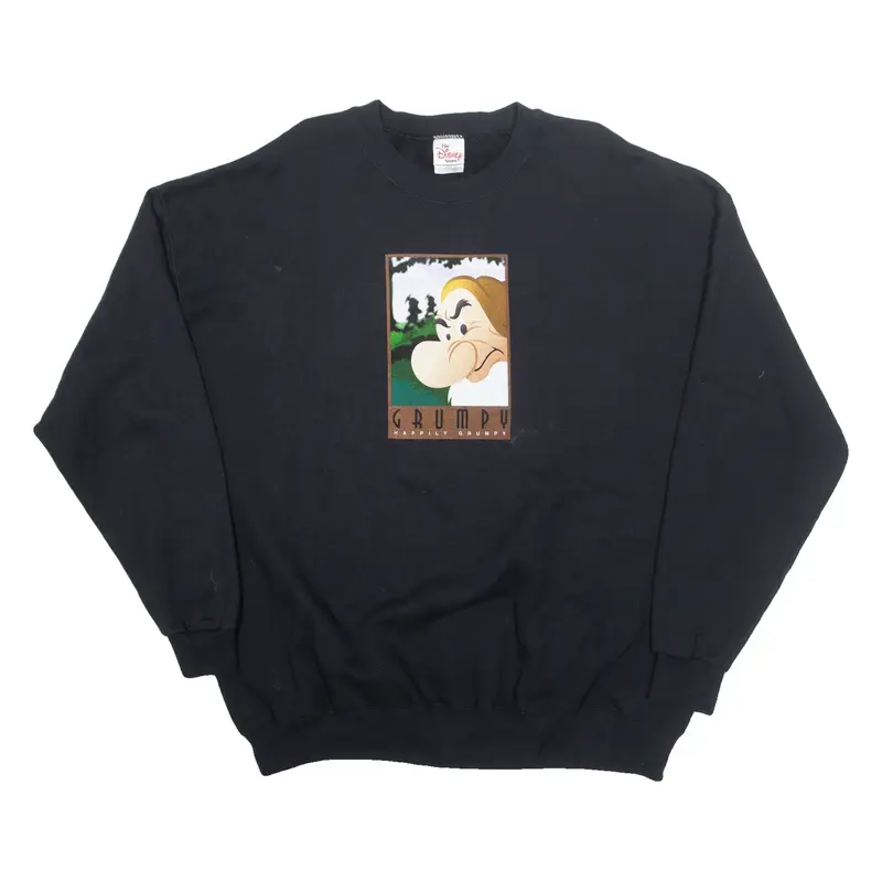 DISNEY Snow White Grumpy Mens Sweatshirt Black 2XL