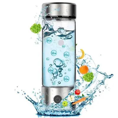 USB Rechargeable Hydrogen Water Bottle, Portable Water Glass Cup Rich in Hydrogen, Drinkware Mug for Home School Outdoor Trav...