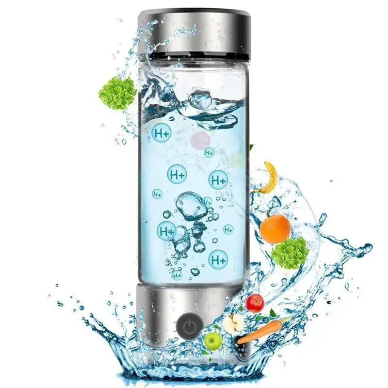 USB Rechargeable Hydrogen Water Bottle, Portable Water Glass Cup Rich in Hydrogen, Drinkware Mug for Home School Outdoor Trav...