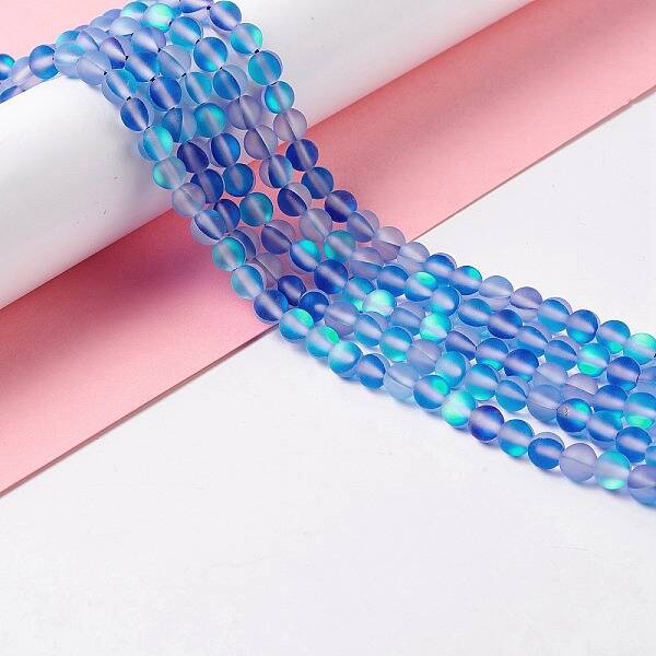Synthetic Moonstone Beads Strands