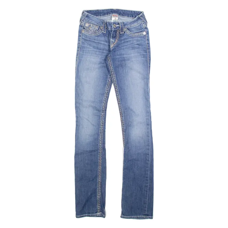 TRUE RELIGION Womens Jeans Blue Slim Straight Stone Wash W24 L33