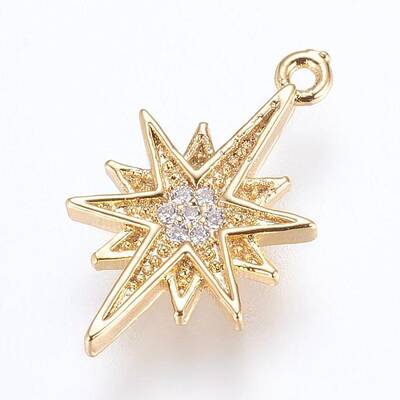 Brass Micro Pave Cubic Zirconia Pendants