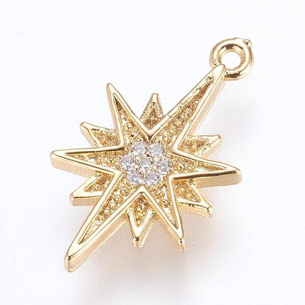 Brass Micro Pave Cubic Zirconia Pendants