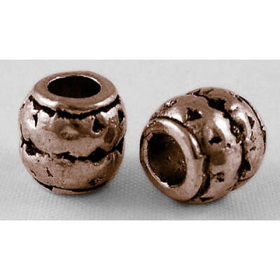 Tibetan Style Alloy Large Hole Barrel Beads