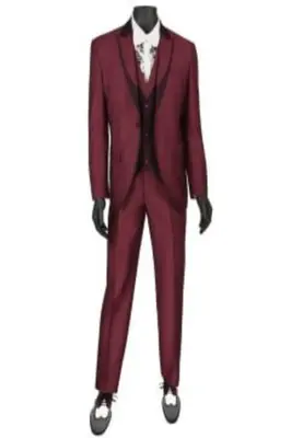 Vinci Men's Wool Feel Slim Fit 3-Piece Suit - Award-Winning Fashion Accents