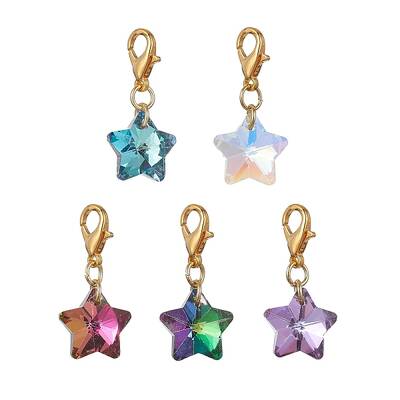 Electroplate Glass Star Pendant Decoration
