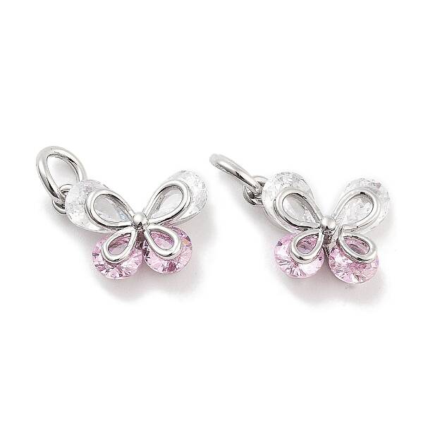 Brass Micro Pave Cubic Zirconia Pendants