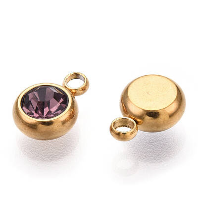 201 Stainless Steel Rhinestone Charms