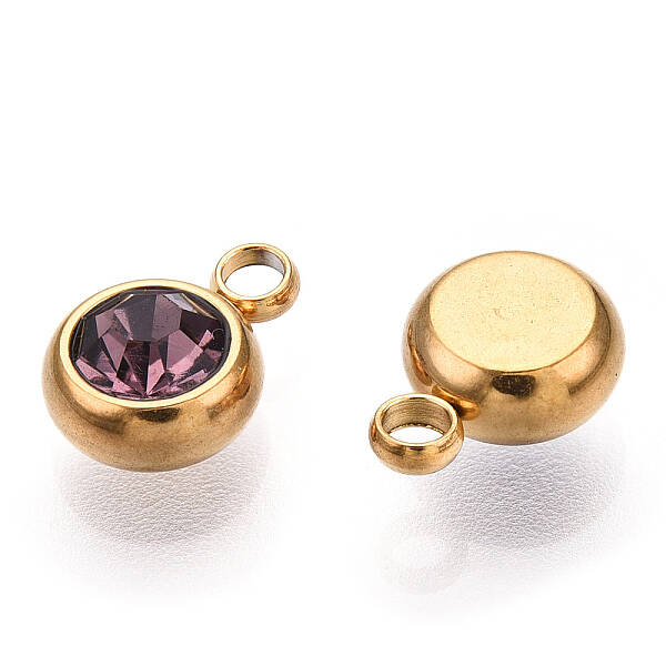 201 Stainless Steel Rhinestone Charms