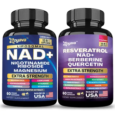 Eternal Wellness Bundle - Zoyava NAD+ & Resveratrol All-in-One Supplement Combo for Extra Skin Aging Support, Vitality, & Ove...