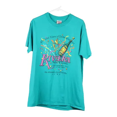 Riviera Hotel Oneita T-Shirt - Large Blue Cotton