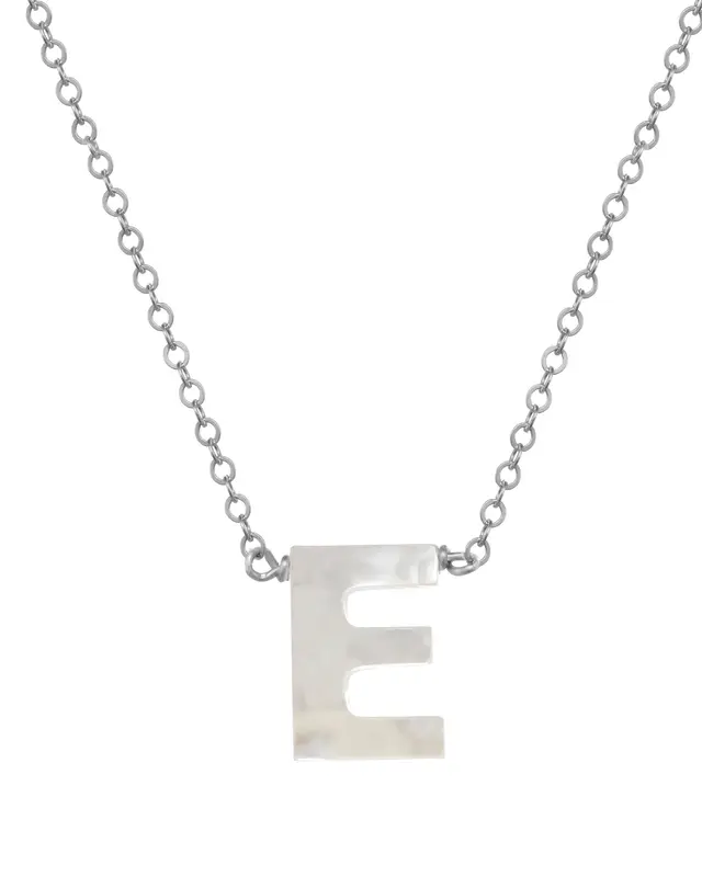 Dawn Initial Necklace | Metal Color: Silver | Style: E