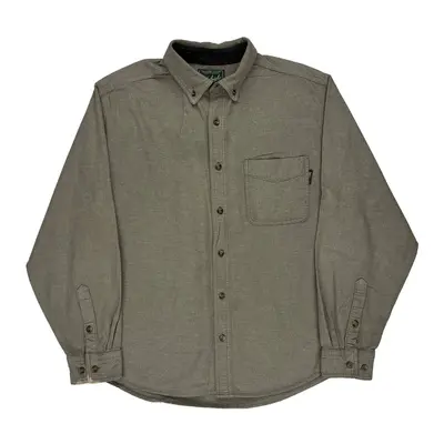 Woolrich Flannel Shirt - Large Grey Cotton