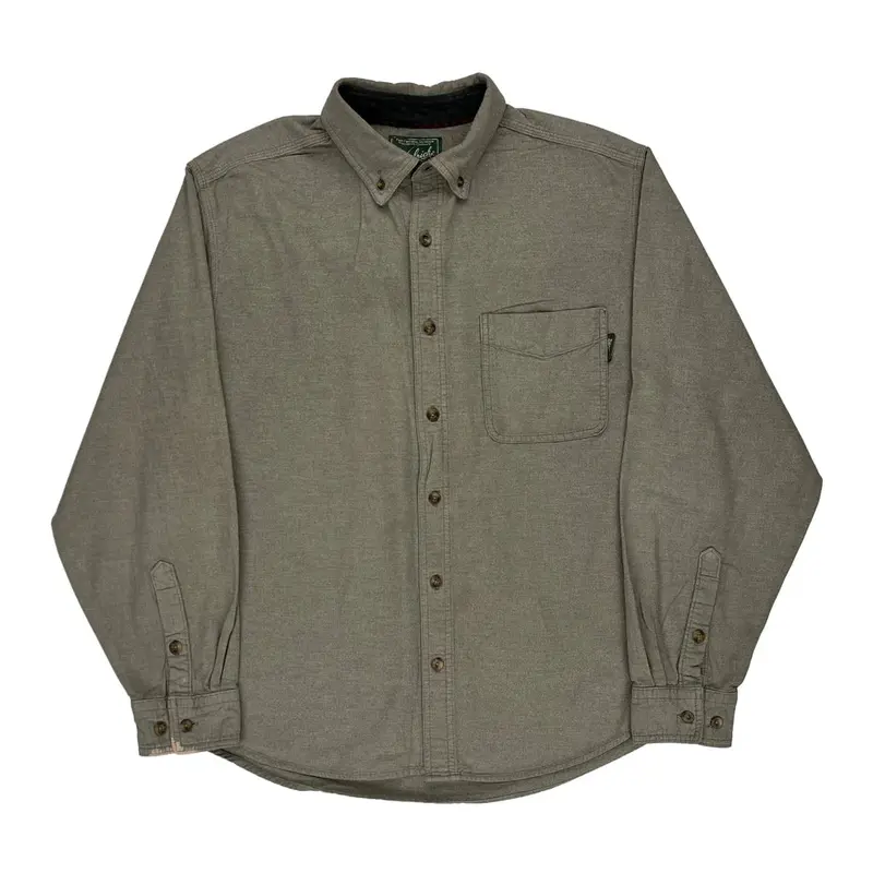 Woolrich Flannel Shirt - Large Grey Cotton