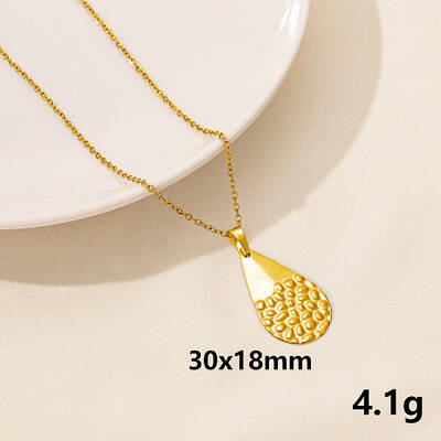 Stylish Stainless Steel Geometric Teardrop Pendant Necklace for Women