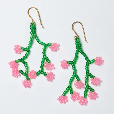 Handmade Kenya Beaded Earrings - Rain - Sky Blue