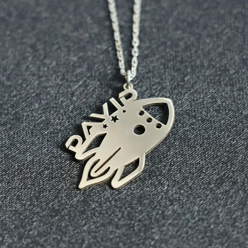 Rocket Necklace, Personalized Rocket Necklace, Rocket Lover Gift, Rocket Christmas Gift
