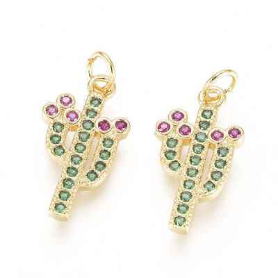 Brass Micro Pave Cubic Zirconia Pendants
