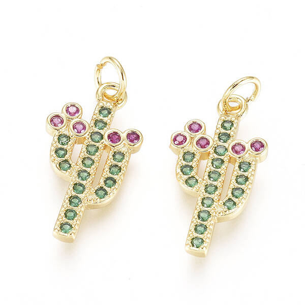 Brass Micro Pave Cubic Zirconia Pendants