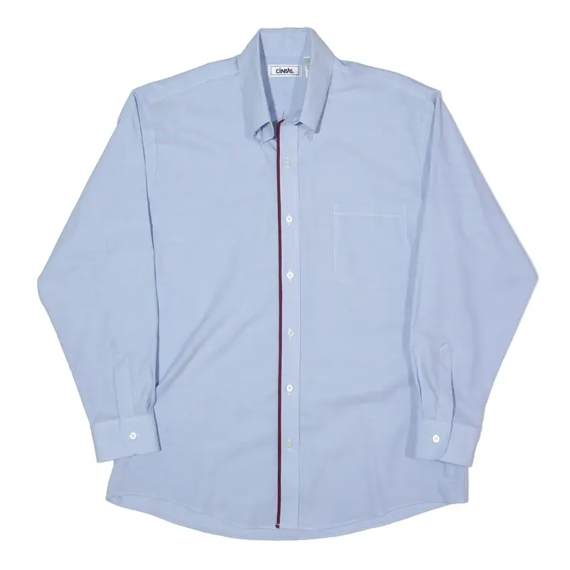 CINTAS Worker Shirt Blue Long Sleeve Mens L